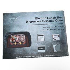 Electric Lunch Box Microwave Portable Oven - Black and Gray